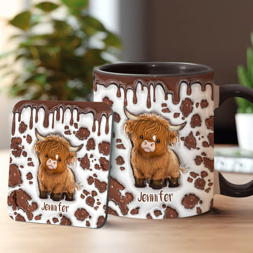Mug personnalisé « Juste une fille qui aime les vaches des Highlands »