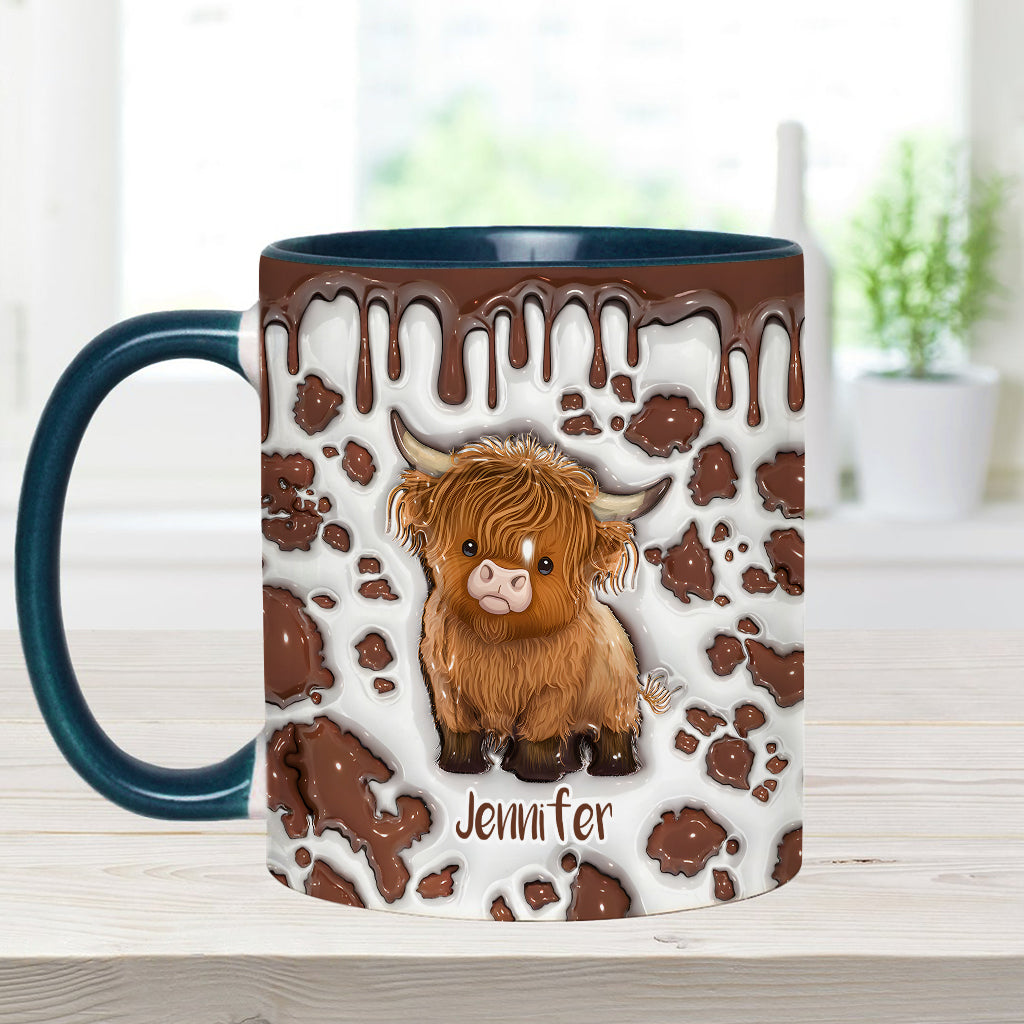 Mug personnalisé « Juste une fille qui aime les vaches des Highlands »