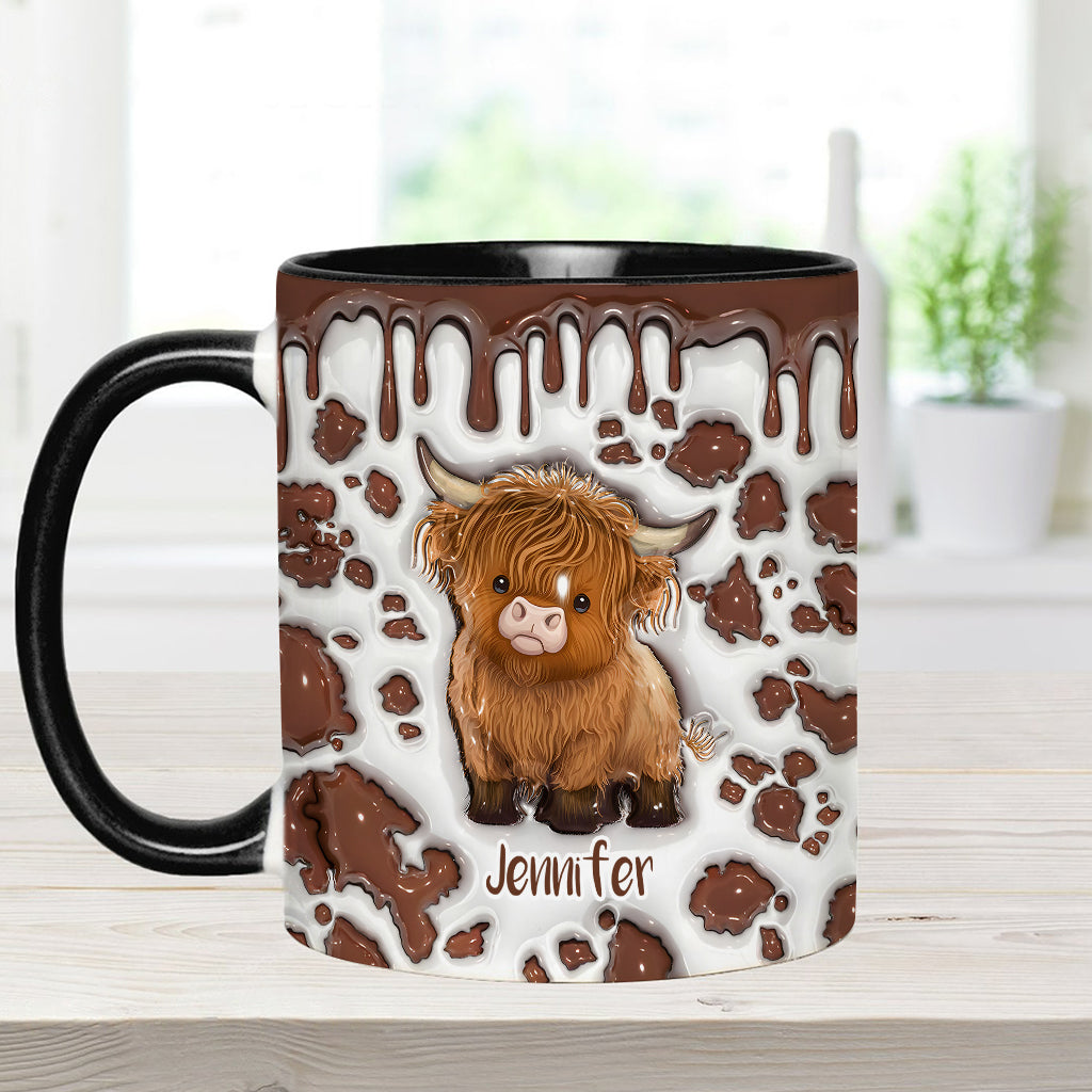 Mug personnalisé « Juste une fille qui aime les vaches des Highlands »
