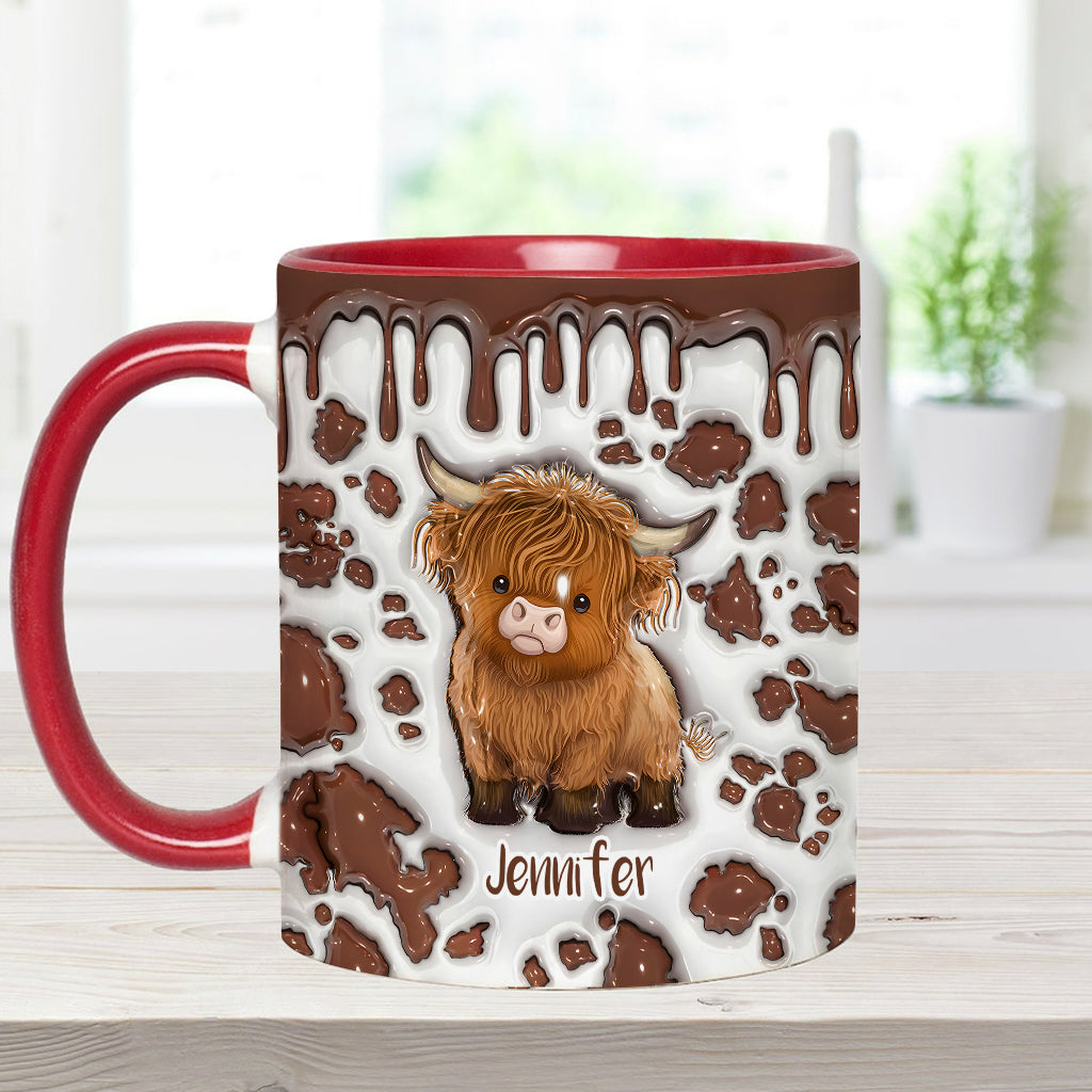 Mug personnalisé « Juste une fille qui aime les vaches des Highlands »