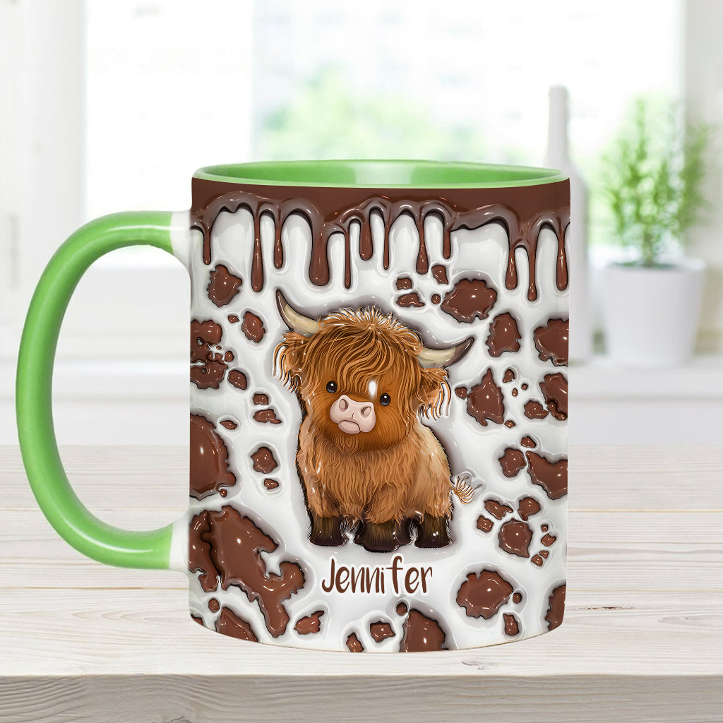 Mug personnalisé « Juste une fille qui aime les vaches des Highlands »