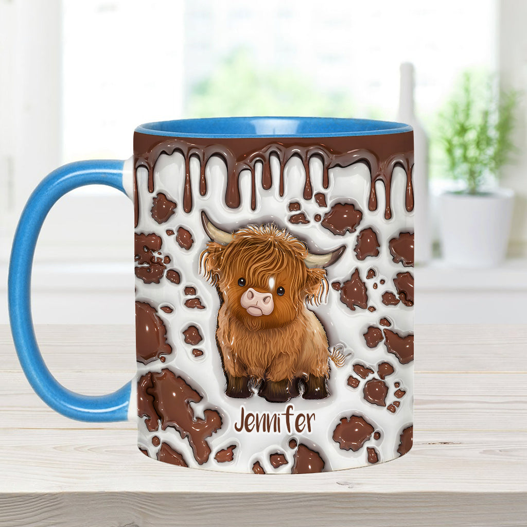 Mug personnalisé « Juste une fille qui aime les vaches des Highlands »