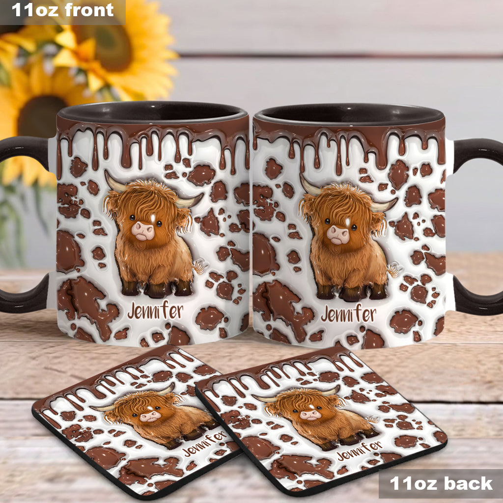 Mug personnalisé « Juste une fille qui aime les vaches des Highlands »