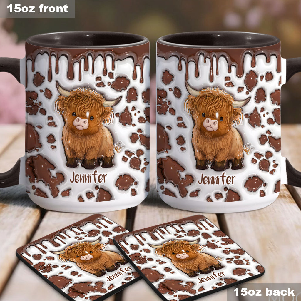 Mug personnalisé « Juste une fille qui aime les vaches des Highlands »