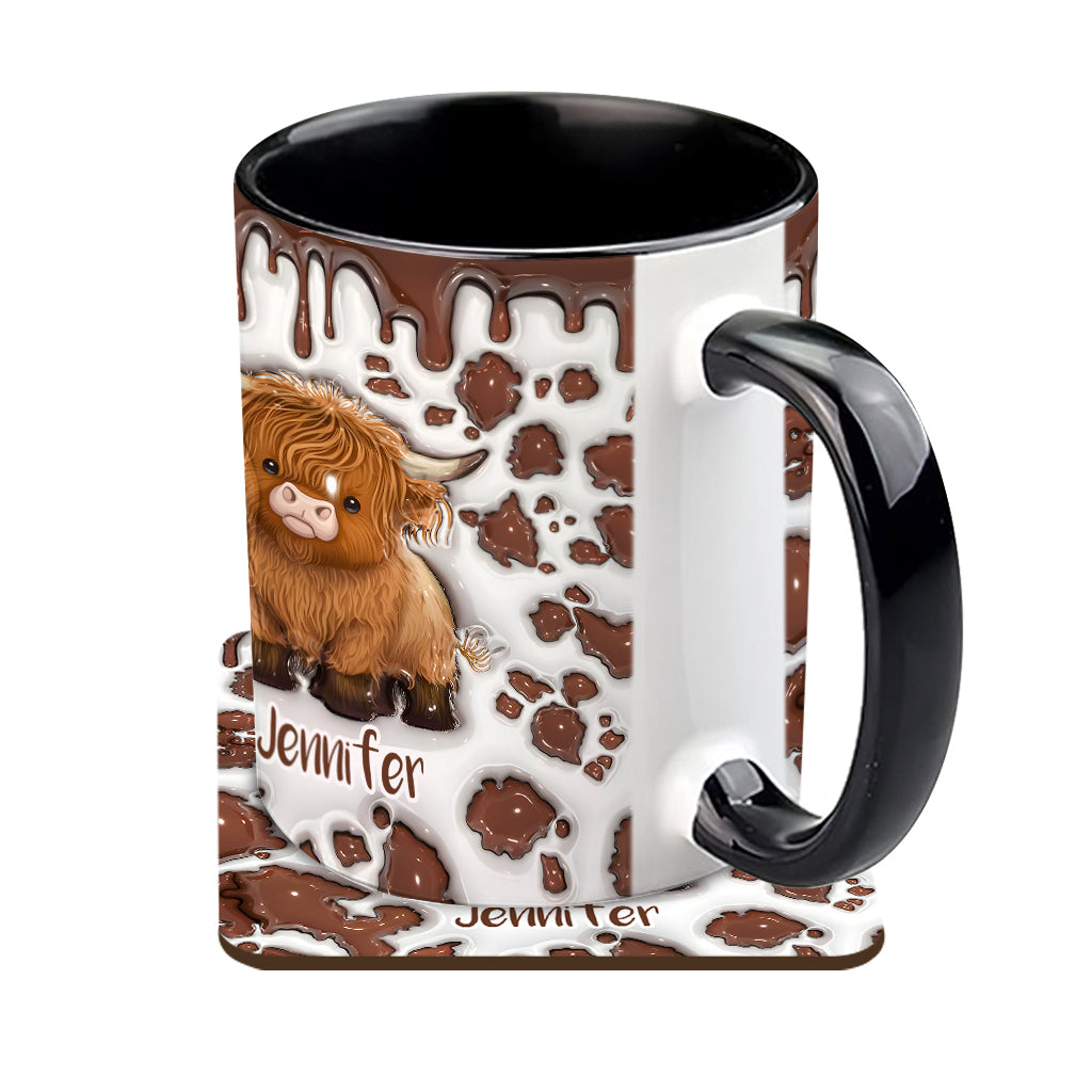 Mug personnalisé « Juste une fille qui aime les vaches des Highlands »