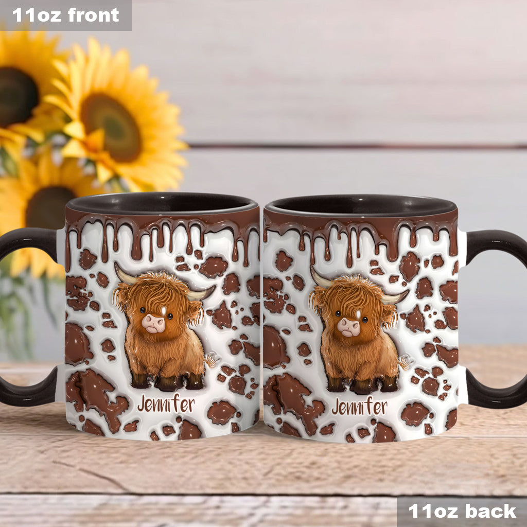 Mug personnalisé « Juste une fille qui aime les vaches des Highlands »