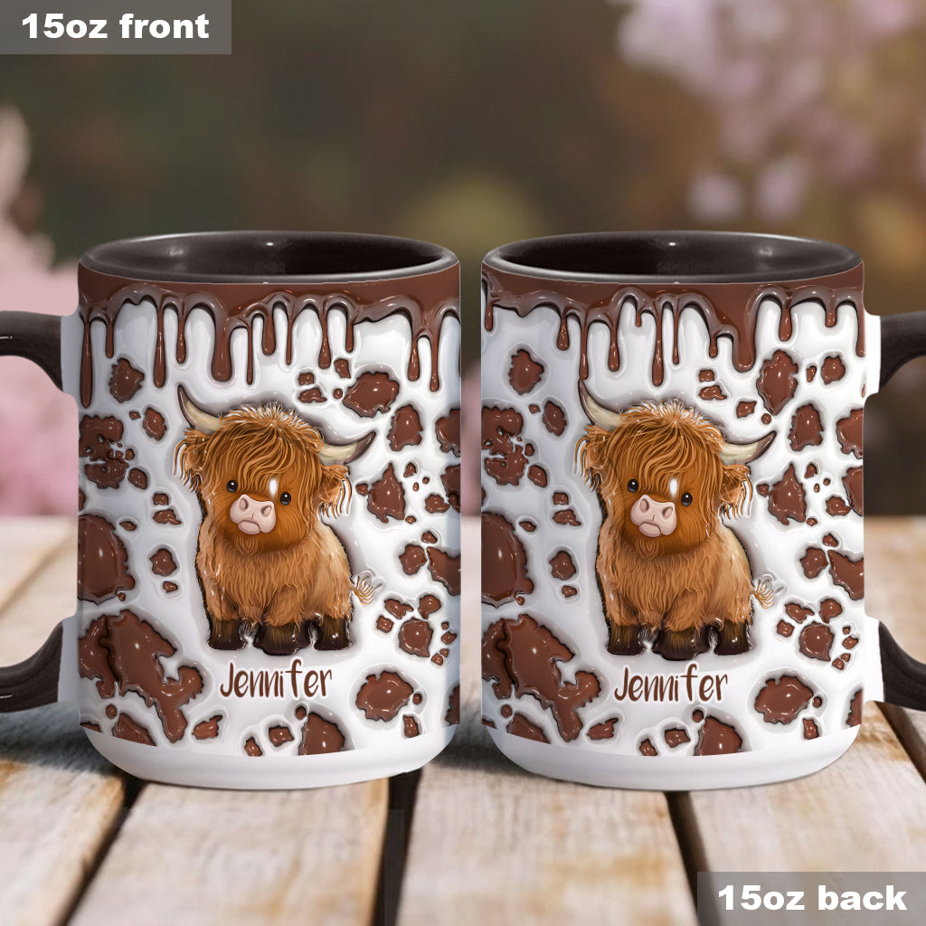Mug personnalisé « Juste une fille qui aime les vaches des Highlands »