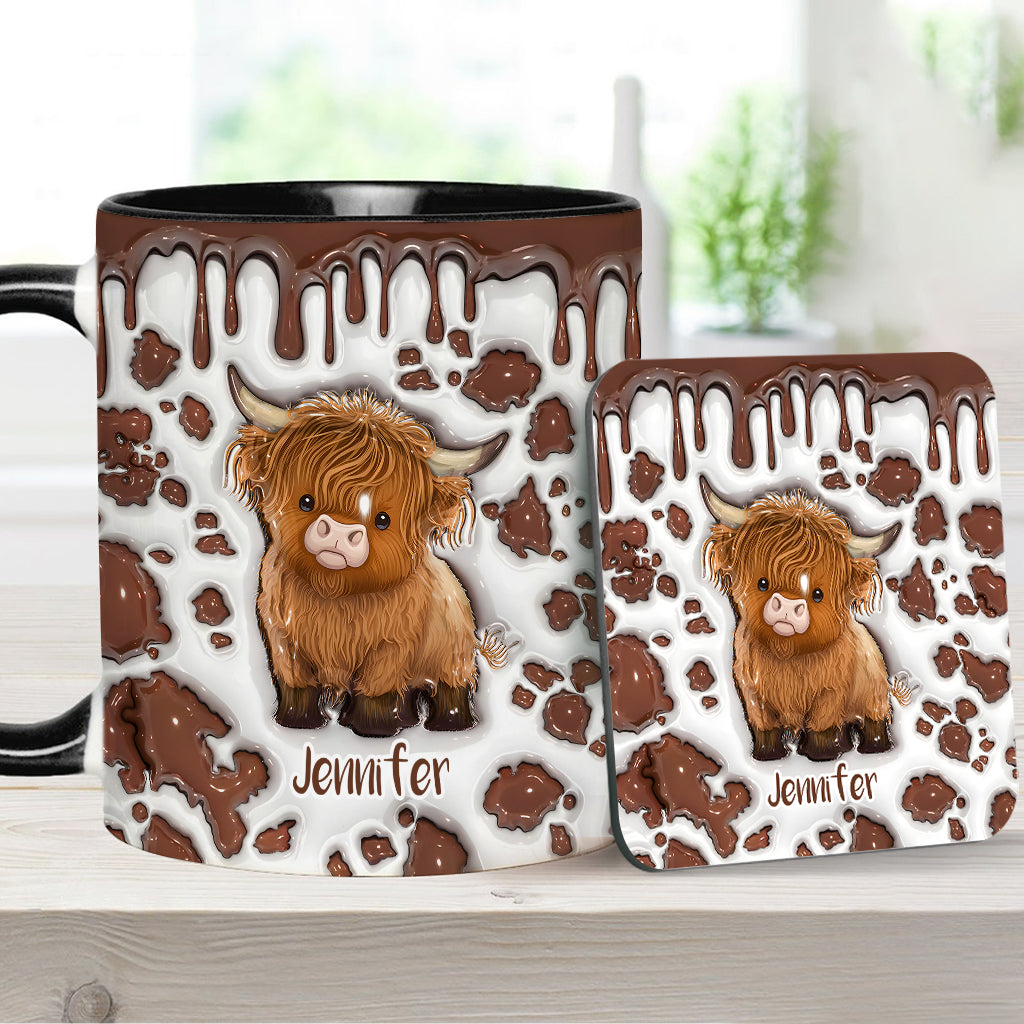 Mug personnalisé « Juste une fille qui aime les vaches des Highlands »