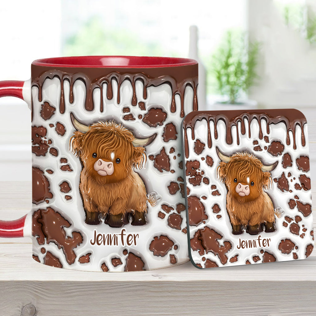 Mug personnalisé « Juste une fille qui aime les vaches des Highlands »
