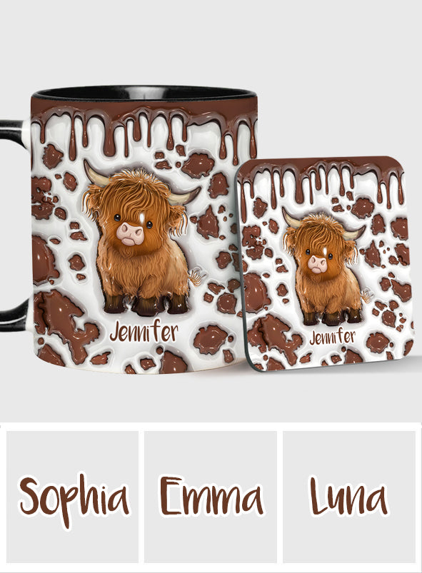 Mug personnalisé « Juste une fille qui aime les vaches des Highlands »