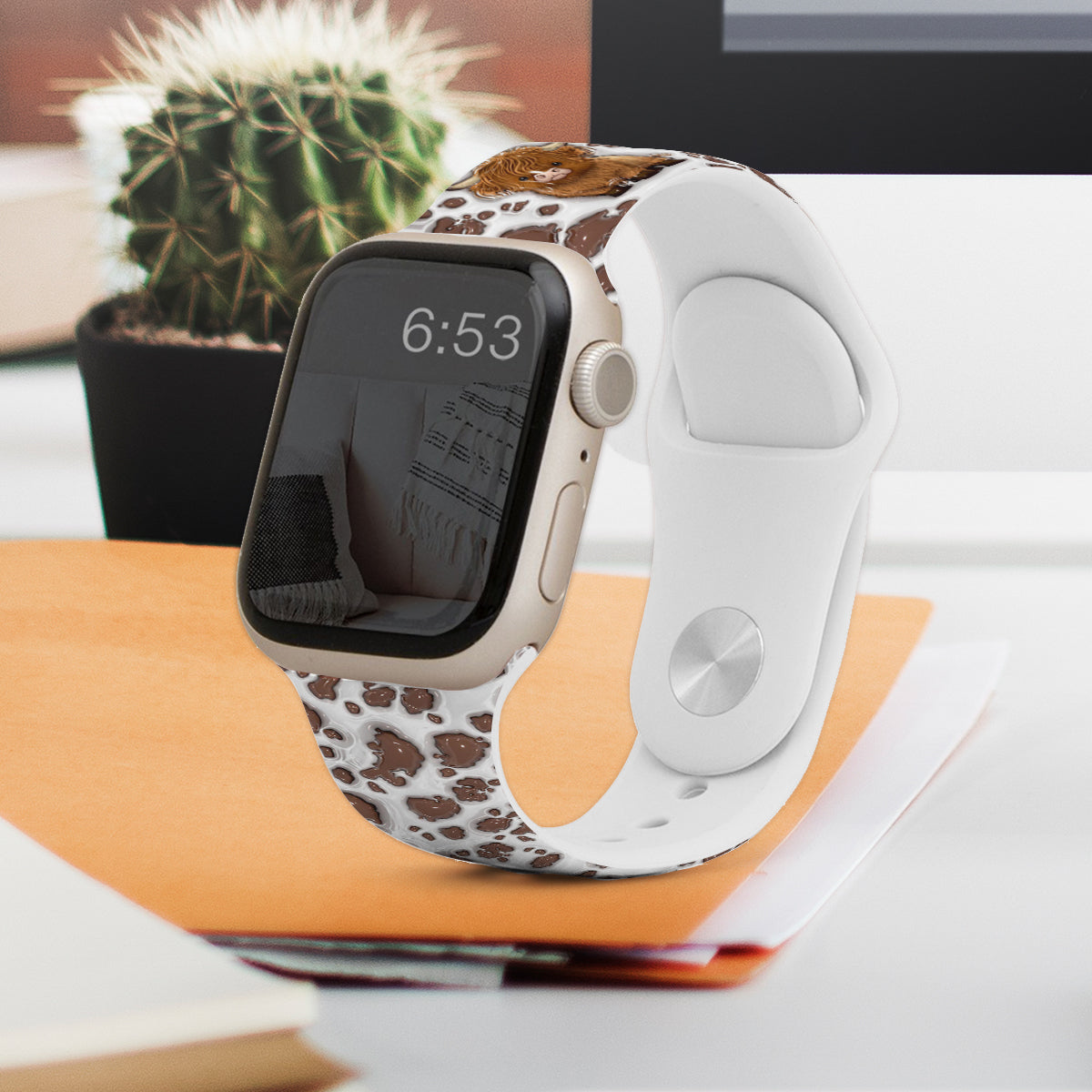 Bracelet Apple Watch personnalisé « Juste une fille qui aime les vaches des Highlands »