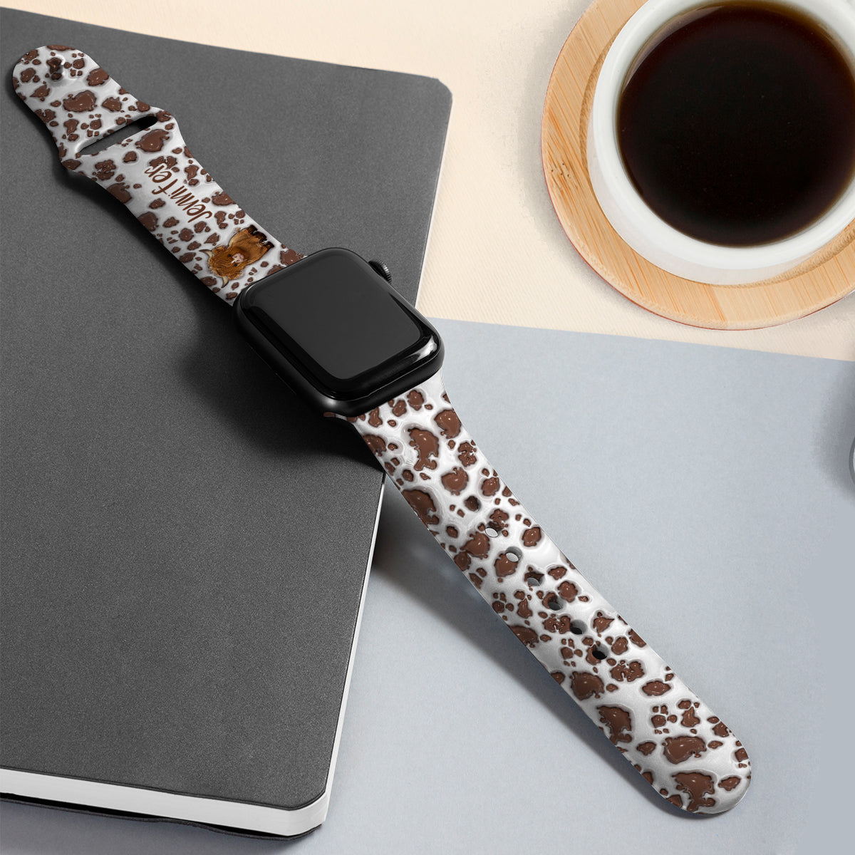 Bracelet Apple Watch personnalisé « Juste une fille qui aime les vaches des Highlands »