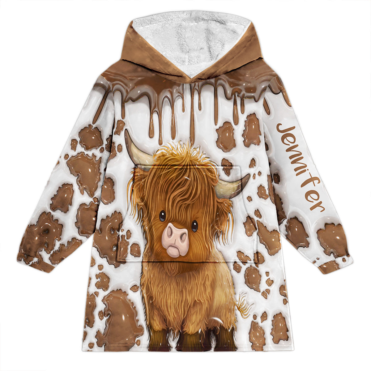 Juste une fille qui aime les vaches des Highlands - Couverture à capuche personnalisée
