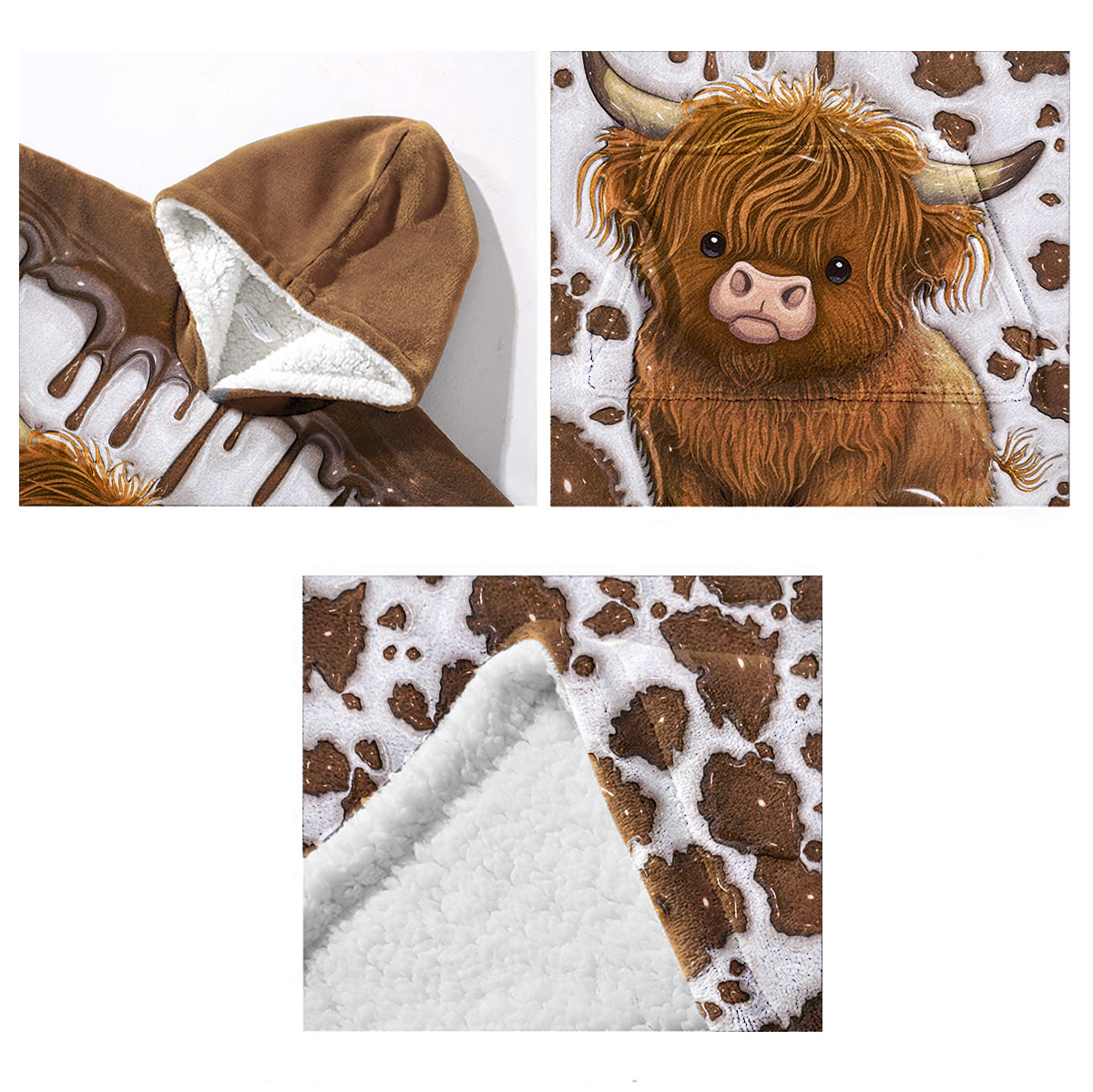 Juste une fille qui aime les vaches des Highlands - Couverture à capuche personnalisée