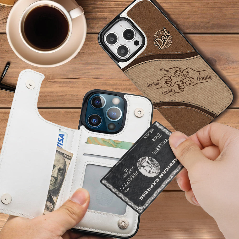 Fist Bump - Personalized Father Foldable Wallet Phone Case