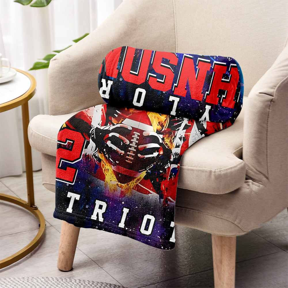 Couverture de football personnalisée avec nom et numéro