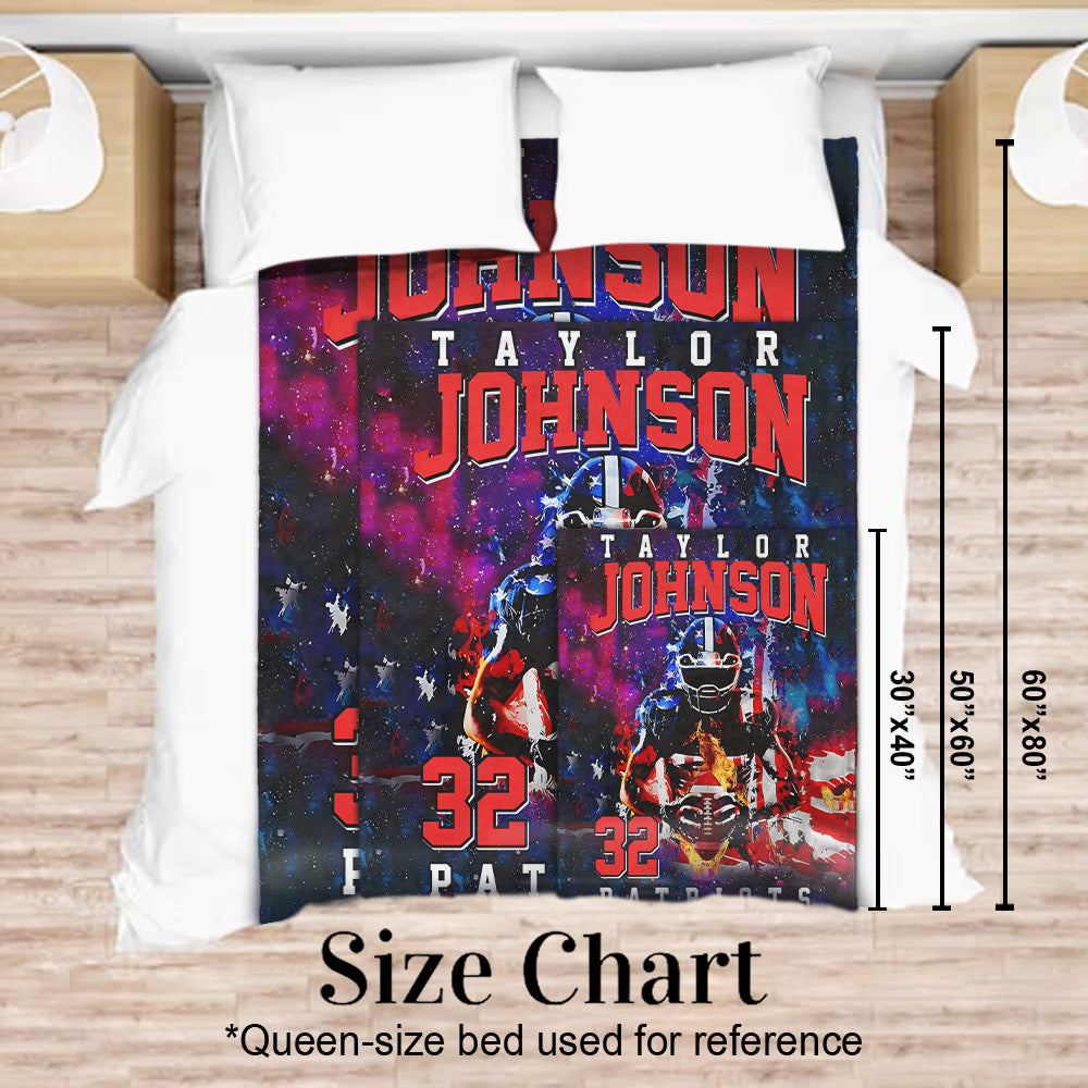 Couverture de football personnalisée avec nom et numéro