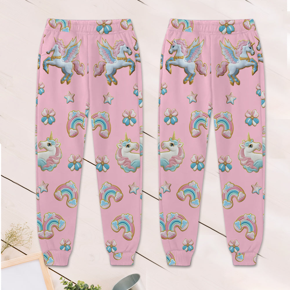 Magnifique alphabet licorne - Sweat à capuche et pantalon de jogging personnalisés pour enfant