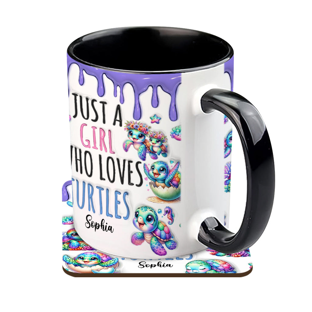 Personalisierte Tasse mit Schildkrötenmotiv – Einfach ein Mädchen, das Schildkröten liebt