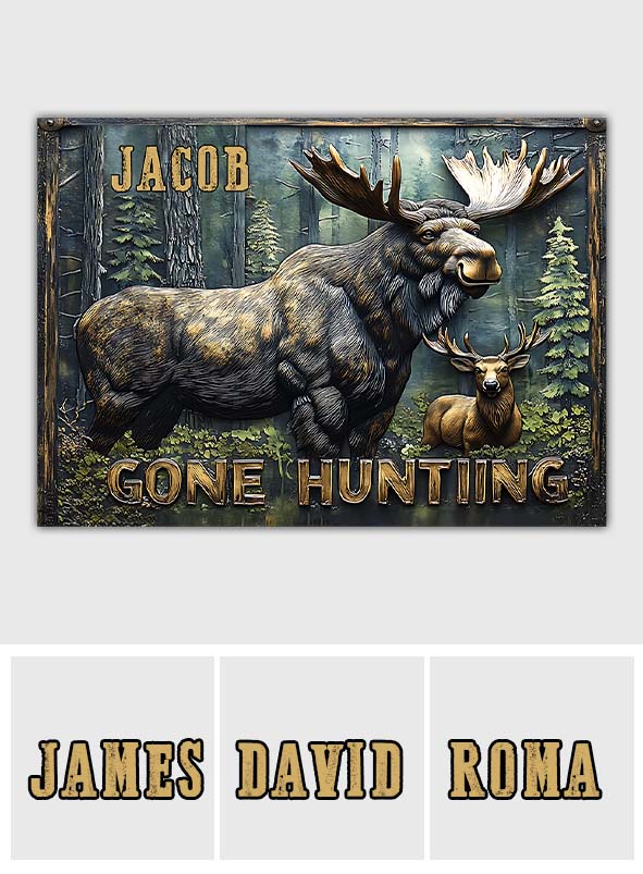 Auf der Jagd – Personalisiertes rechteckiges Metallschild „Jagd“
