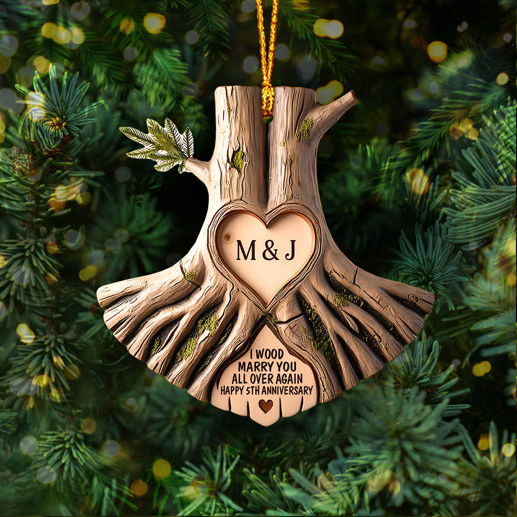 I Wood Marry You All Over Again - Personalized Couple Ornament