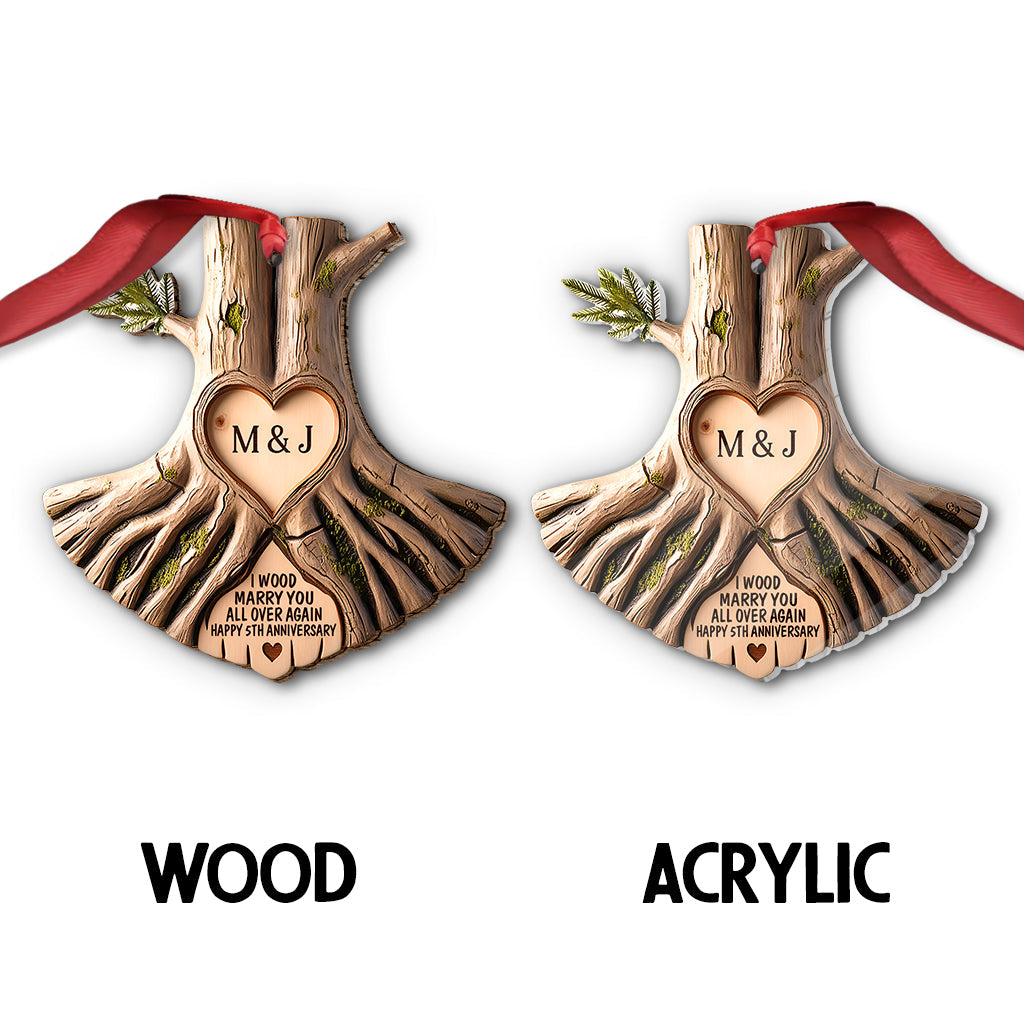 I Wood Marry You All Over Again - Personalized Couple Ornament