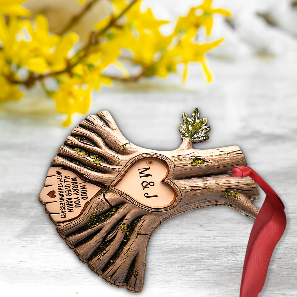 I Wood Marry You All Over Again - Personalized Couple Ornament