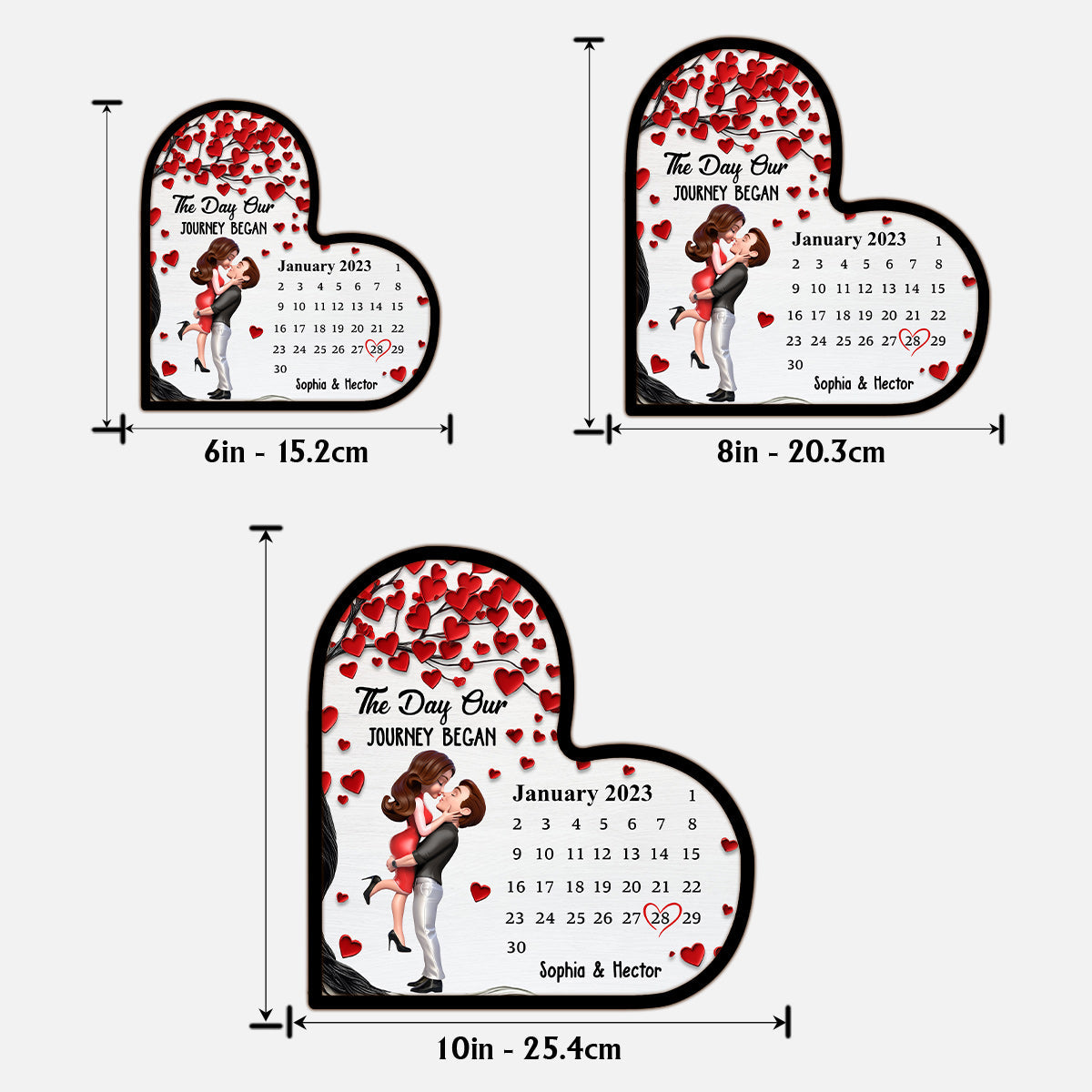 The Day Our Story Began - Personalized Couple 2 Layered Wood Sign / Wood Plaque