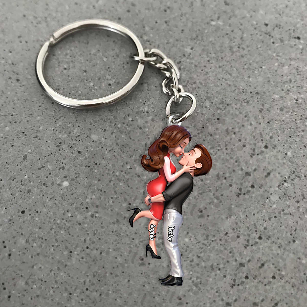 I Love You - Personalized Couple Keychain