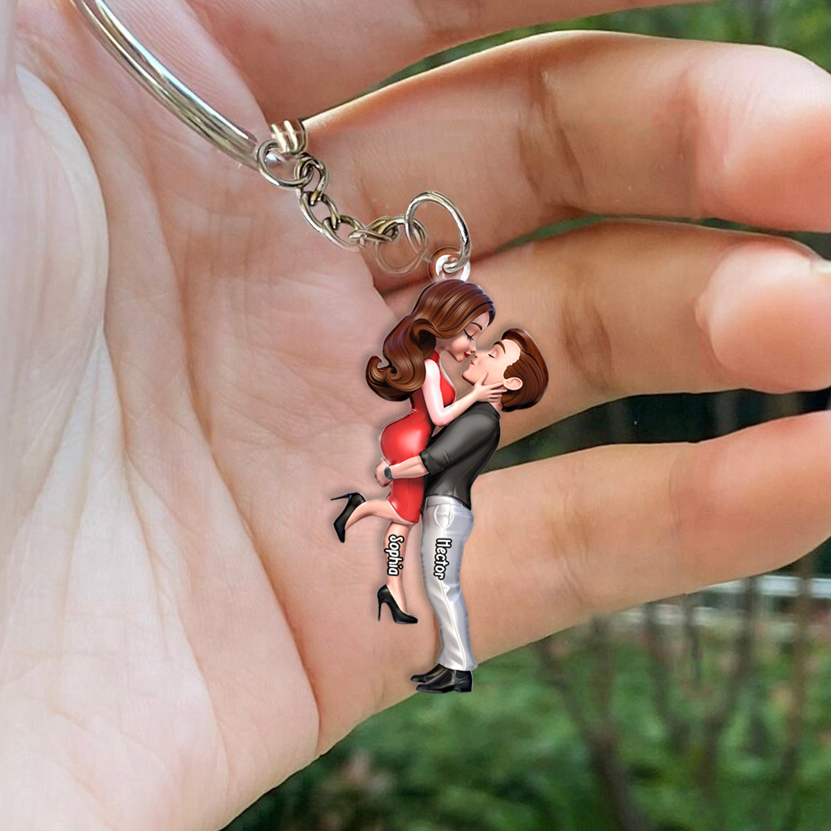 I Love You - Personalized Couple Keychain