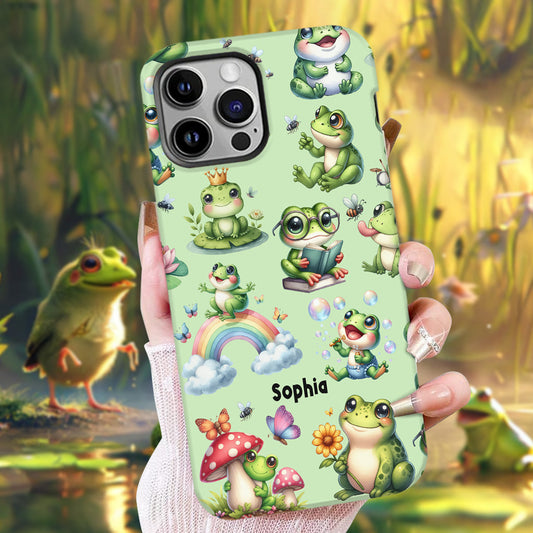 Une fille qui adore les grenouilles - Coque de téléphone personnalisée avec motif grenouille