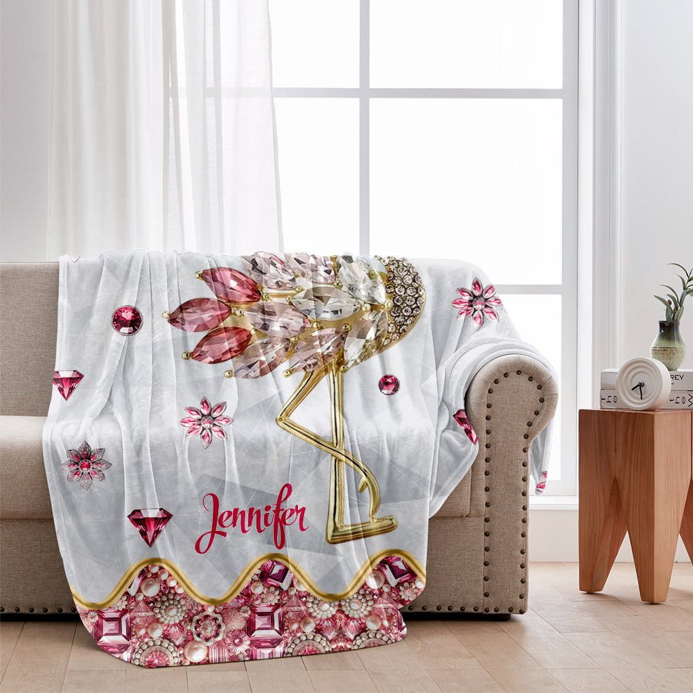 Juste une fille qui aime les flamants roses - Couverture flamant rose personnalisée