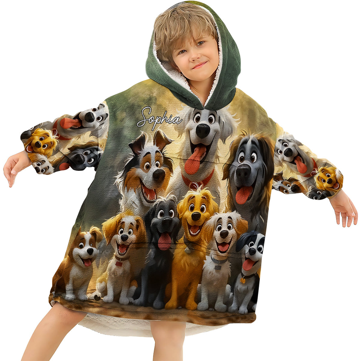 Einfach ein Mädchen, das Hunde liebt – personalisierter Hunde-Hoodie