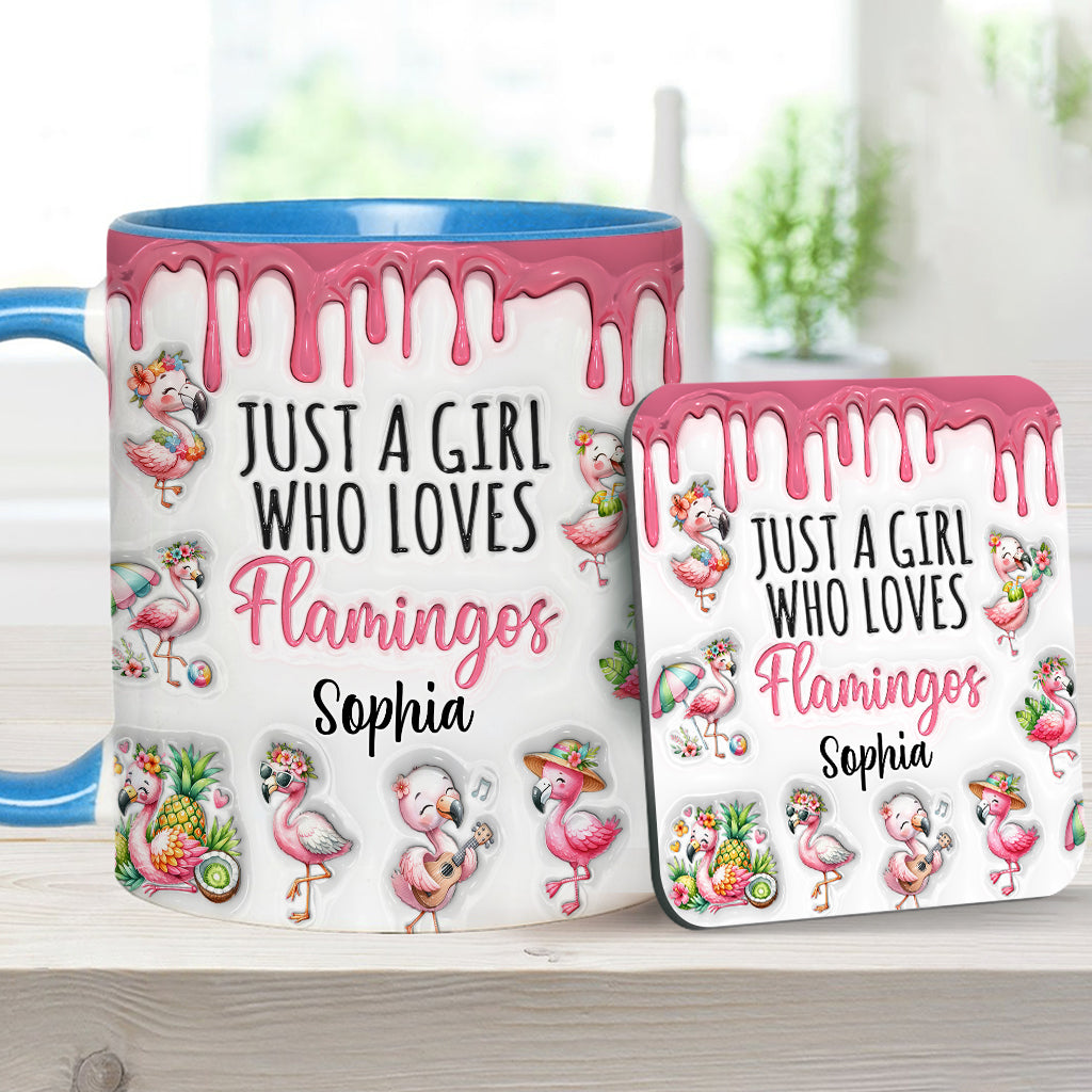 Mug personnalisé « Juste une fille qui aime les flamants roses »