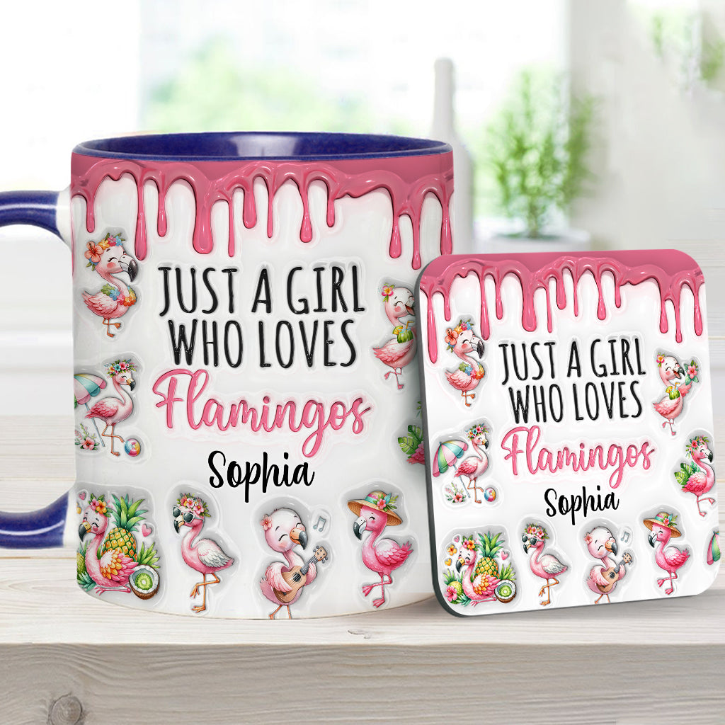 Mug personnalisé « Juste une fille qui aime les flamants roses »