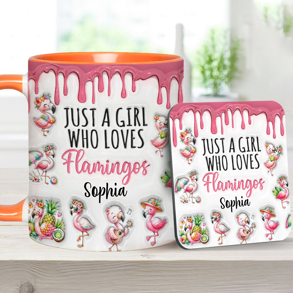 Mug personnalisé « Juste une fille qui aime les flamants roses »