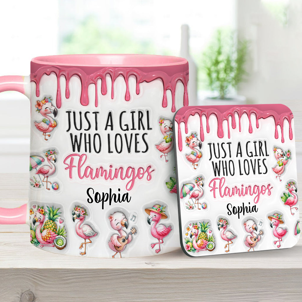 Mug personnalisé « Juste une fille qui aime les flamants roses »