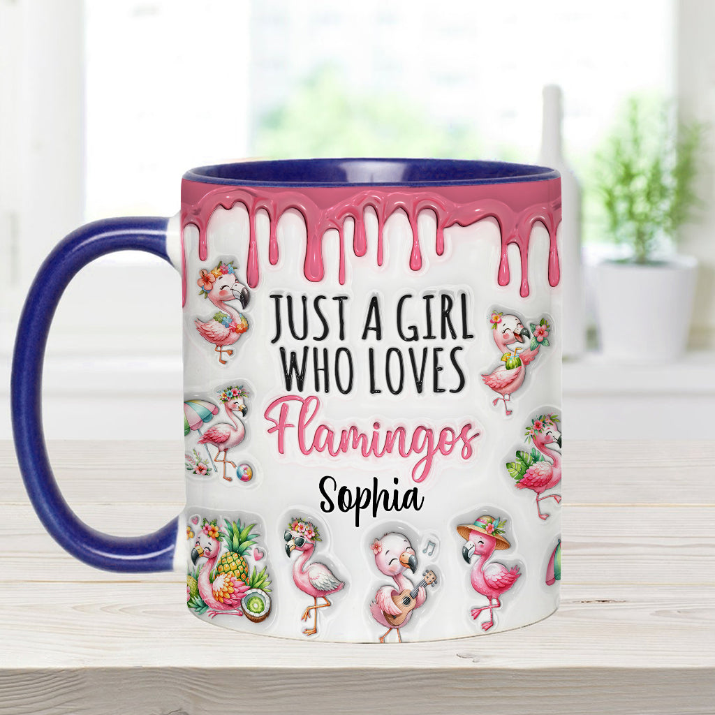 Mug personnalisé « Juste une fille qui aime les flamants roses »