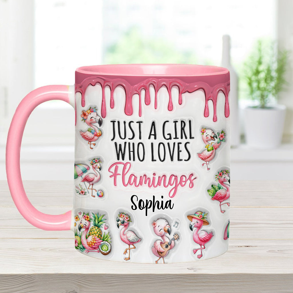 Mug personnalisé « Juste une fille qui aime les flamants roses »