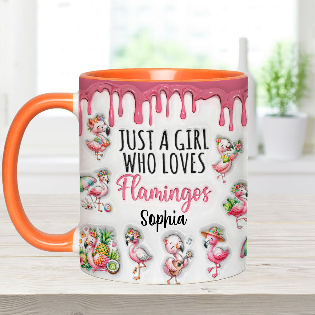 Mug personnalisé « Juste une fille qui aime les flamants roses »