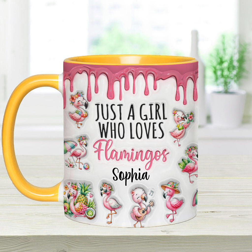 Mug personnalisé « Juste une fille qui aime les flamants roses »