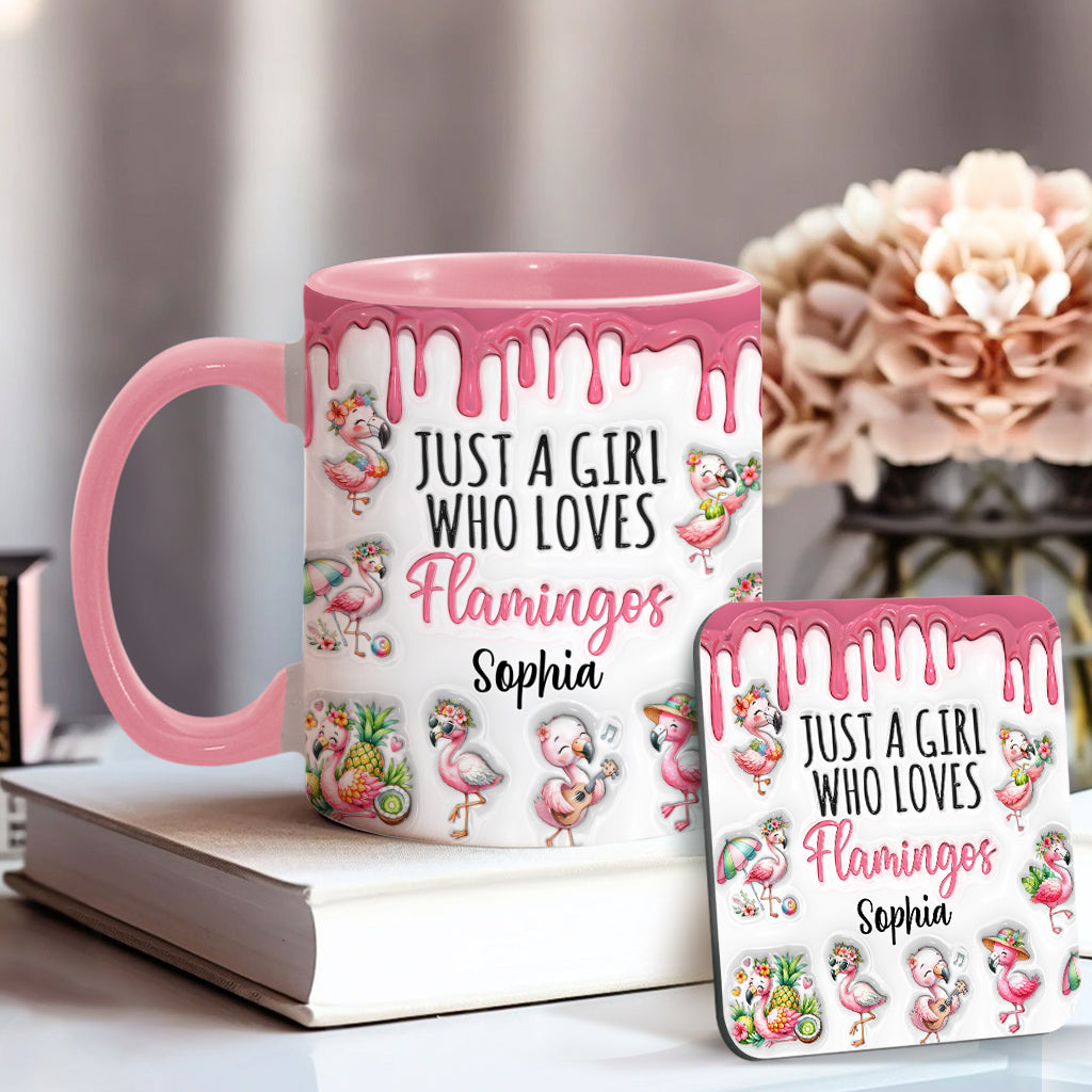 Mug personnalisé « Juste une fille qui aime les flamants roses »