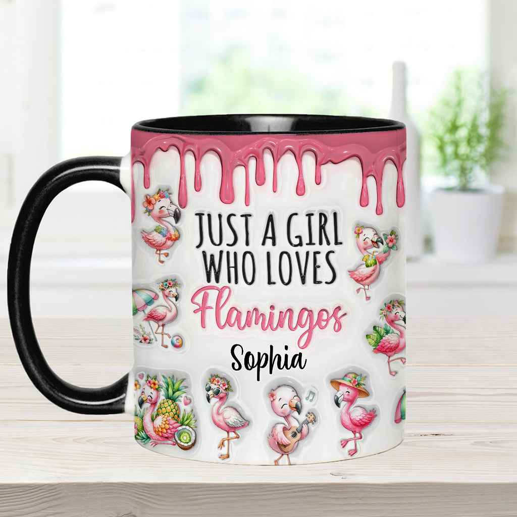 Mug personnalisé « Juste une fille qui aime les flamants roses »