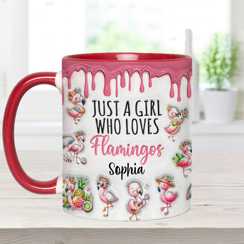 Mug personnalisé « Juste une fille qui aime les flamants roses »