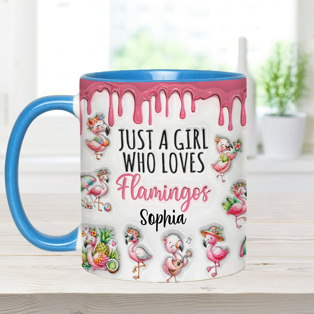Mug personnalisé « Juste une fille qui aime les flamants roses »