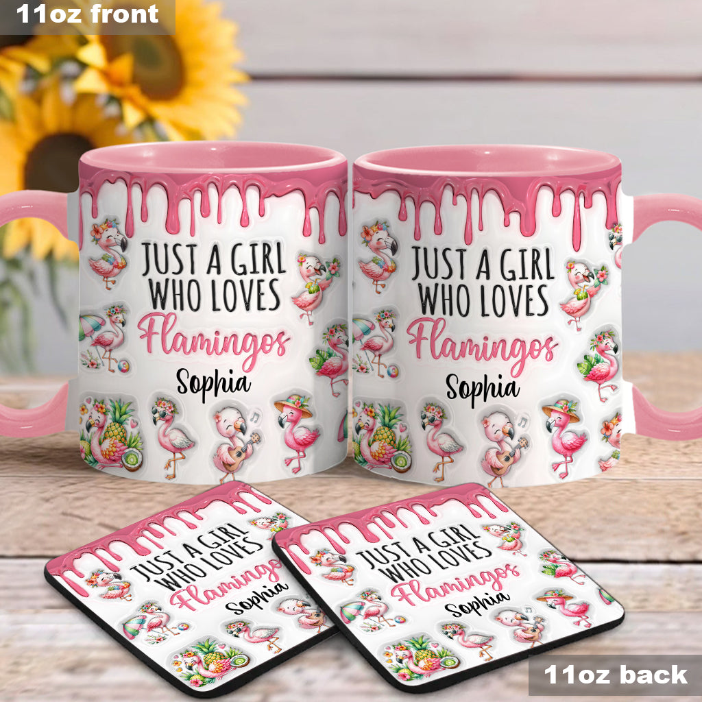 Mug personnalisé « Juste une fille qui aime les flamants roses »