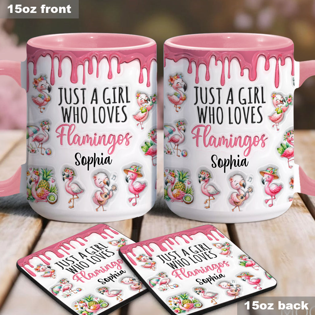 Mug personnalisé « Juste une fille qui aime les flamants roses »