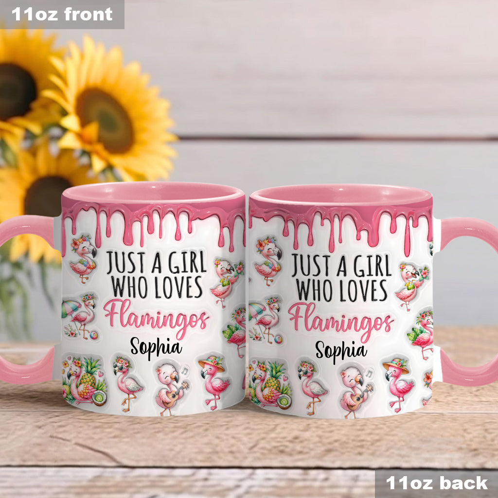Mug personnalisé « Juste une fille qui aime les flamants roses »