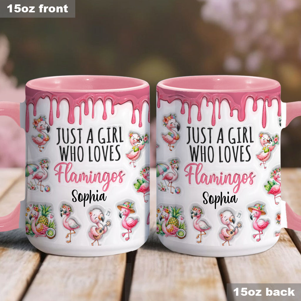 Mug personnalisé « Juste une fille qui aime les flamants roses »