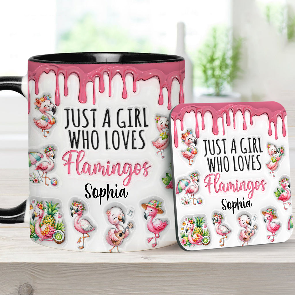 Mug personnalisé « Juste une fille qui aime les flamants roses »